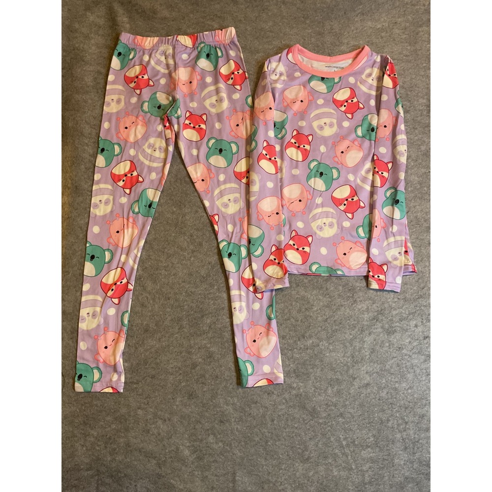 Warm Essentials Cuddl Duds Squishmallows Pajama Top Girls Small 6/6X Purple Pink
